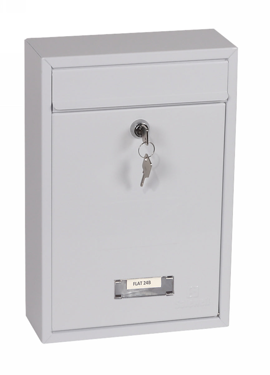 Phoenix Letra Front Loading Letter Box MB0116KW in White with Key Lock - my-beautiful-safes