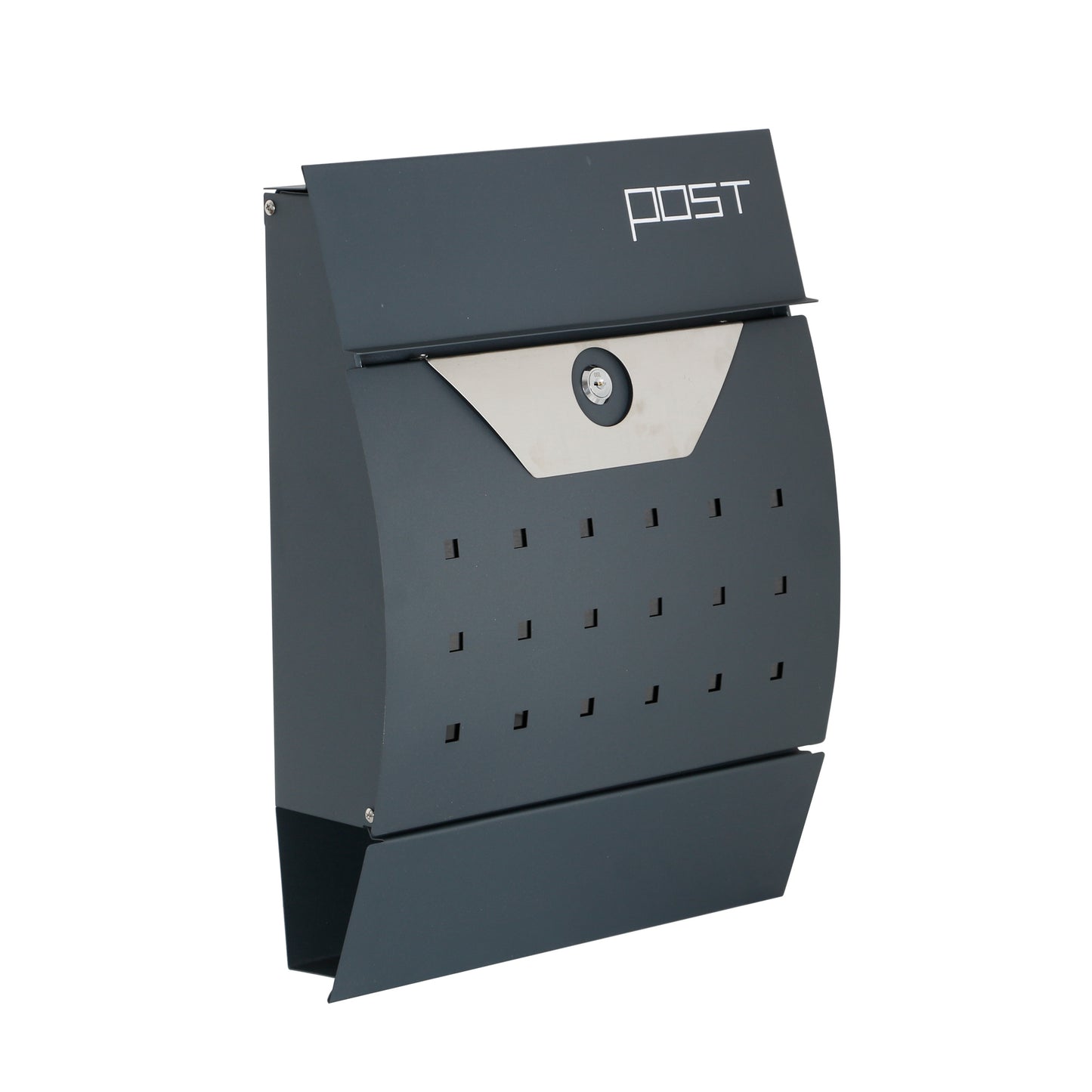 Phoenix Estilo Front Loading Letter Box MB0122KA in Graphite Grey with Key Lock - my-beautiful-safes