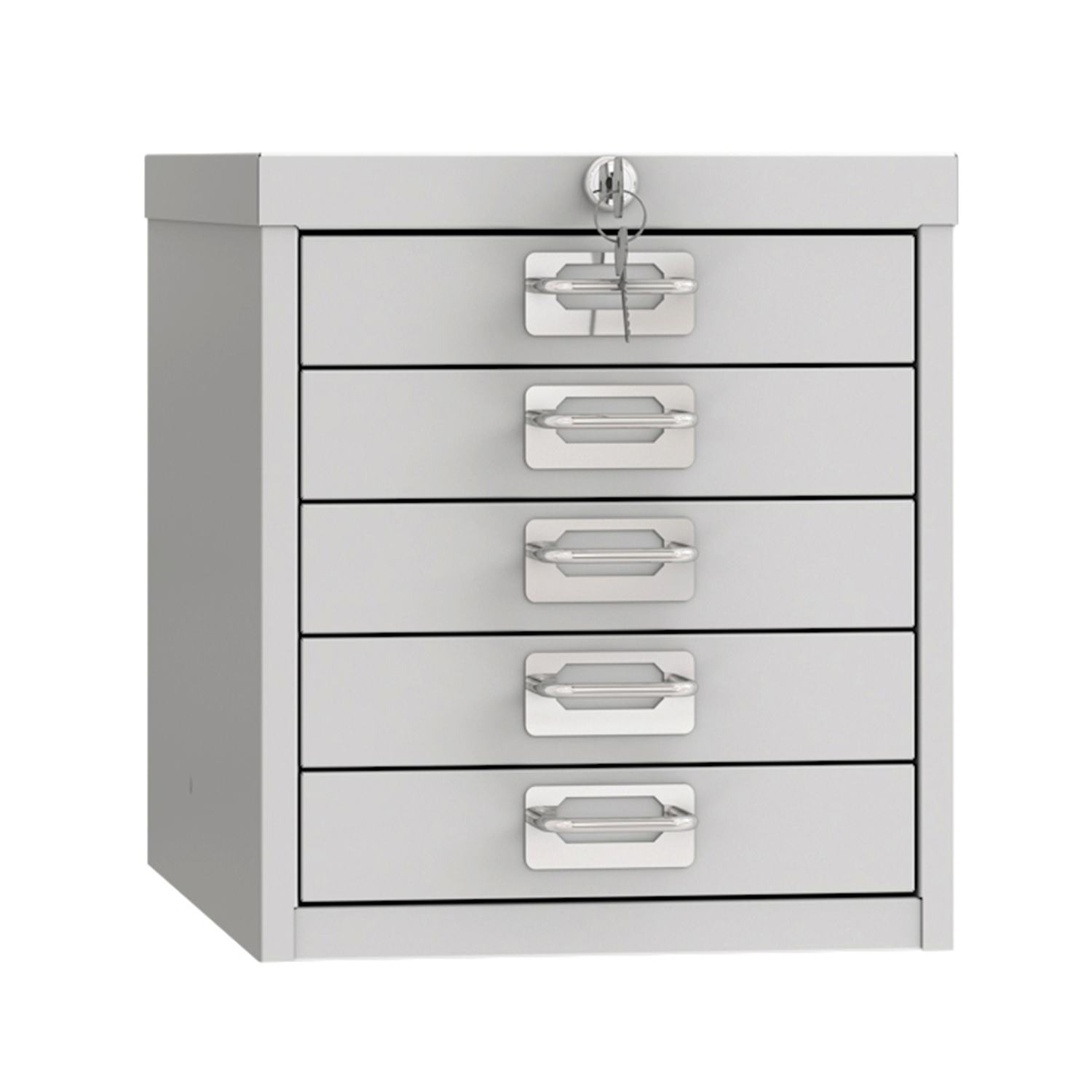 Phoenix MD Series MD0304G 5 Drawer Multidrawer Cabinet in Grey with Key Lock - my-beautiful-safes