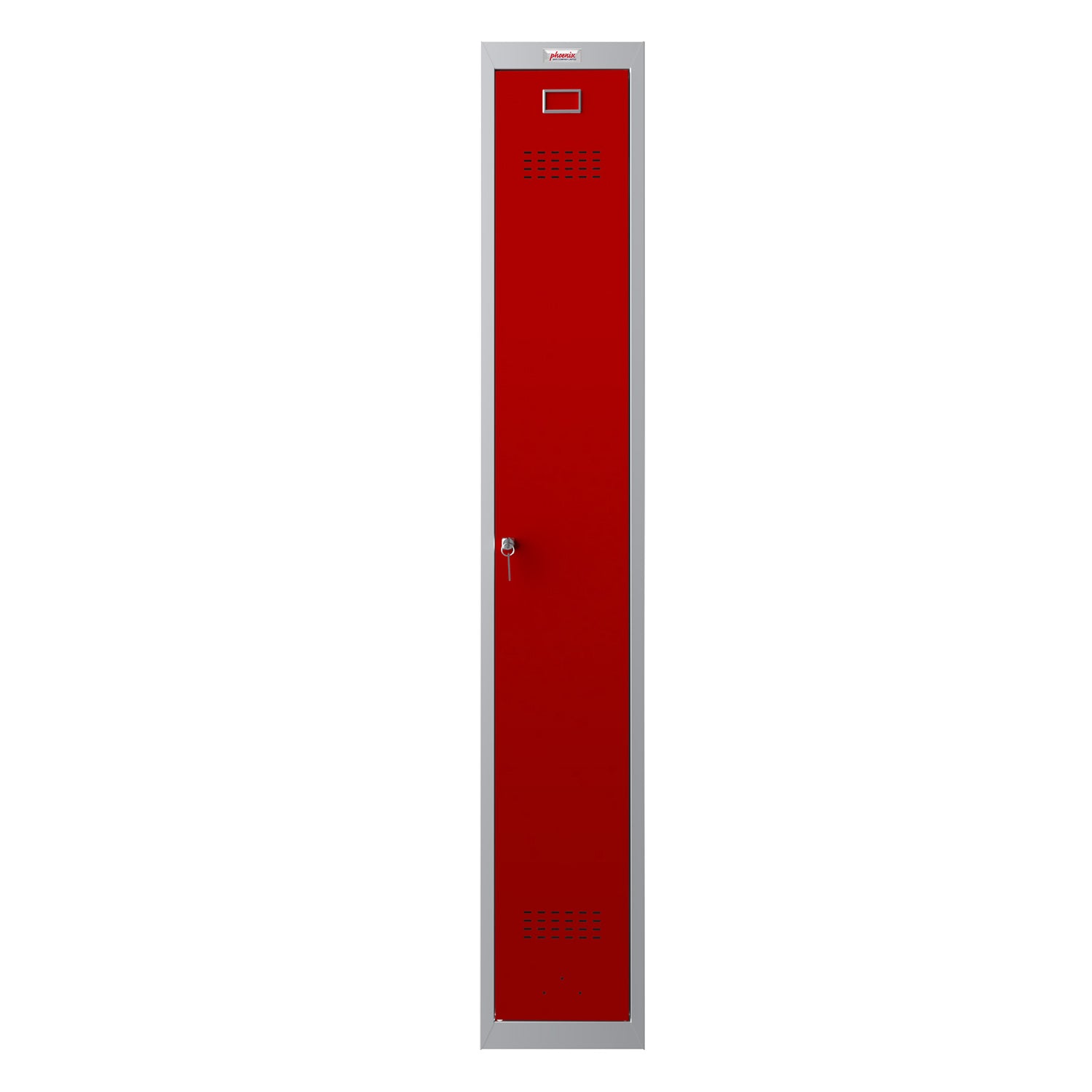 Phoenix PL Series PL1130GRK 1 Column 1 Door Personal Locker Grey Body/Red Door with Key Lock - my-beautiful-safes