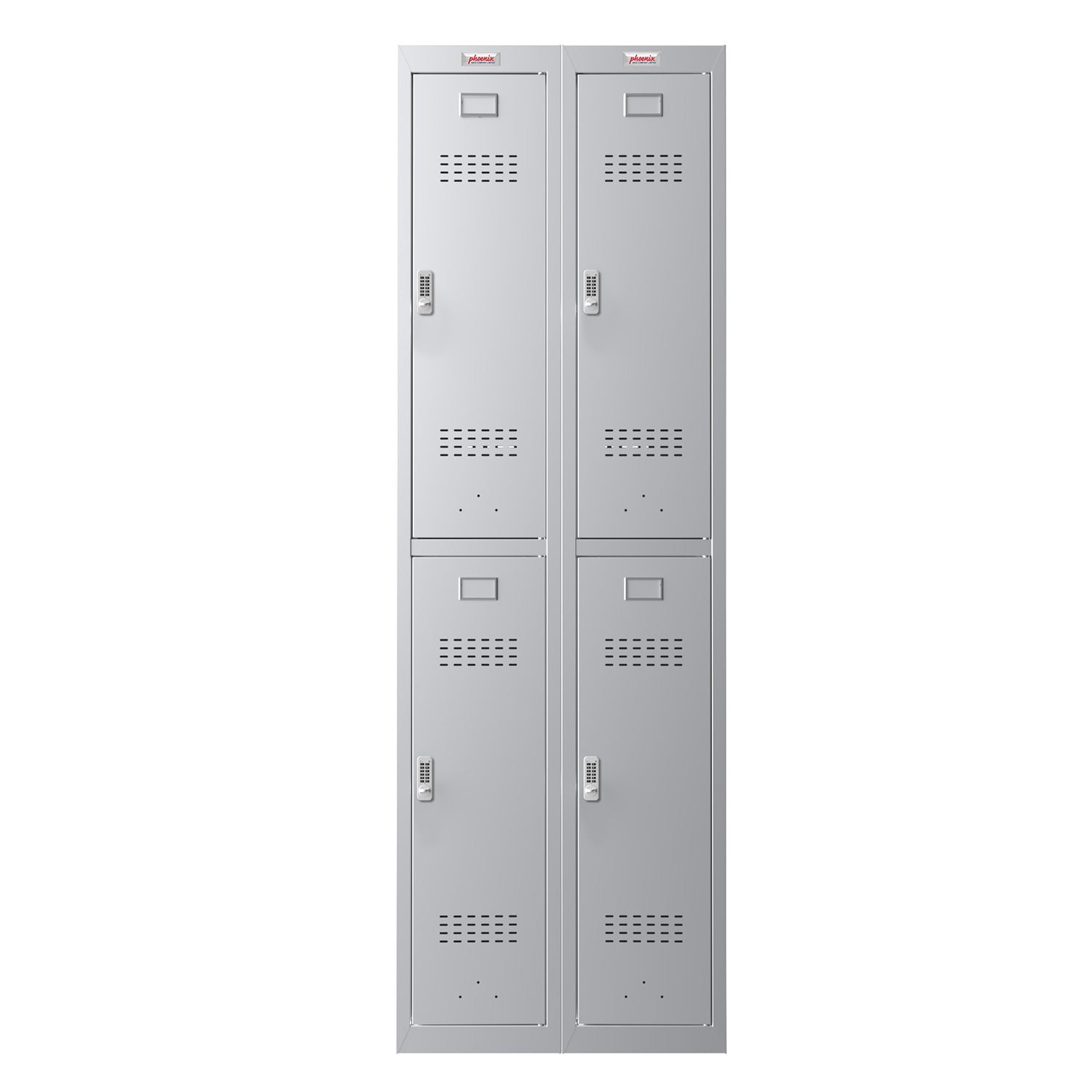 Phoenix PL Series PL2260GGE 2 Column 4 Door Personal Locker Combo in Grey with Electronic Locks - my-beautiful-safes