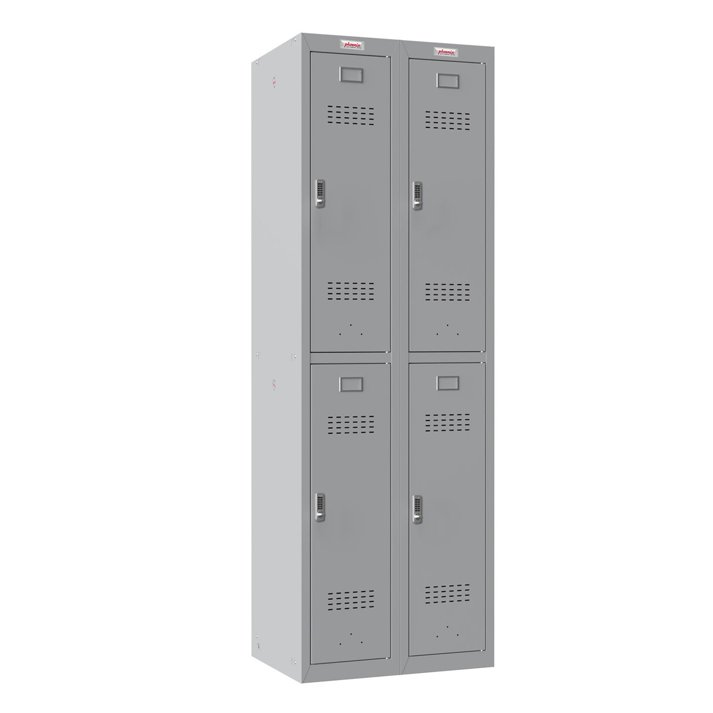 Phoenix PL Series PL2260GGE 2 Column 4 Door Personal Locker Combo in Grey with Electronic Locks - my-beautiful-safes