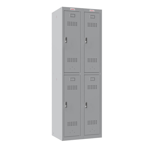 Phoenix PL Series PL2260GGE 2 Column 4 Door Personal Locker Combo in Grey with Electronic Locks - my-beautiful-safes