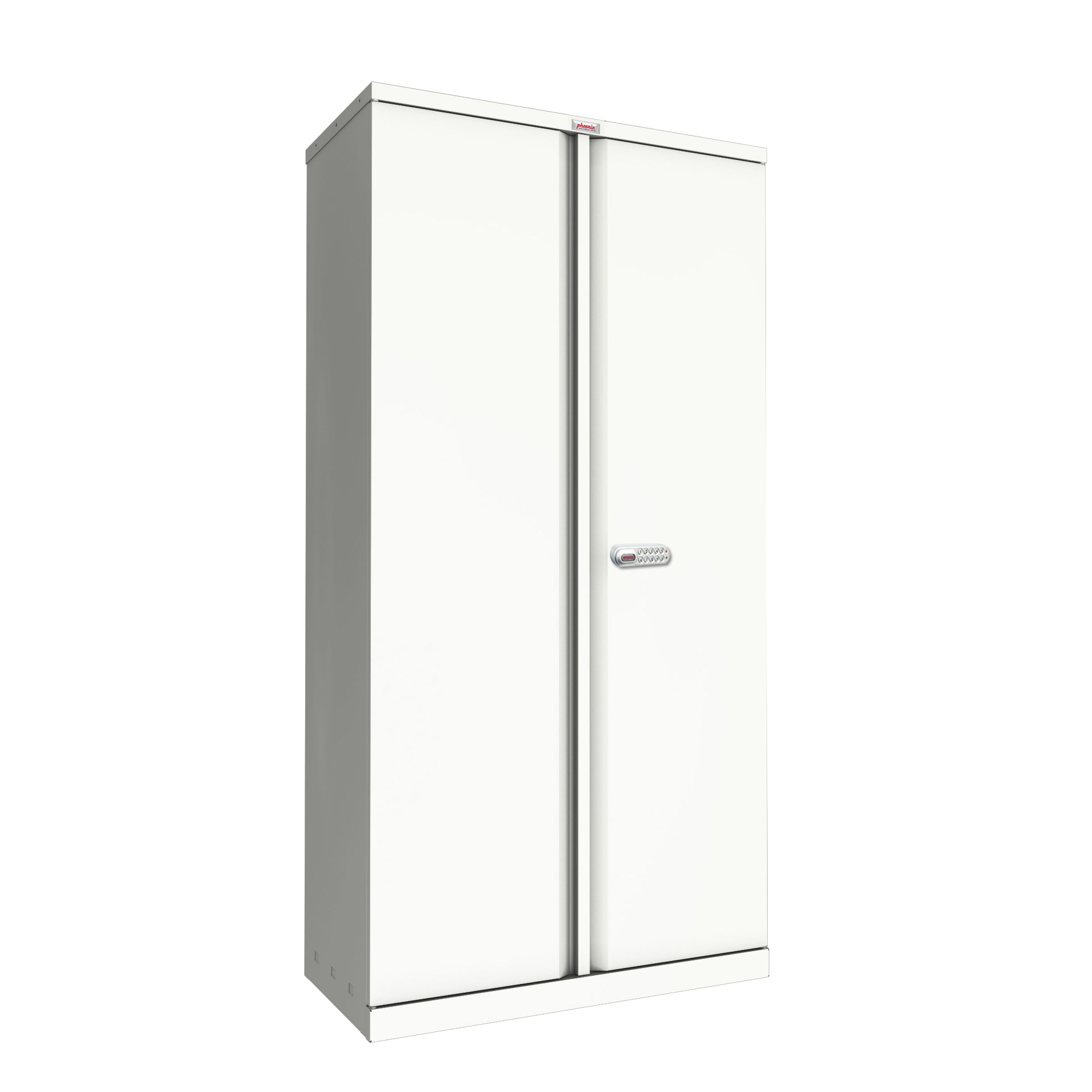 Phoenix SC Series SC1891WE 2 Door 4 Shelf Stationery Cupboard in White with Electronic lock - my-beautiful-safes