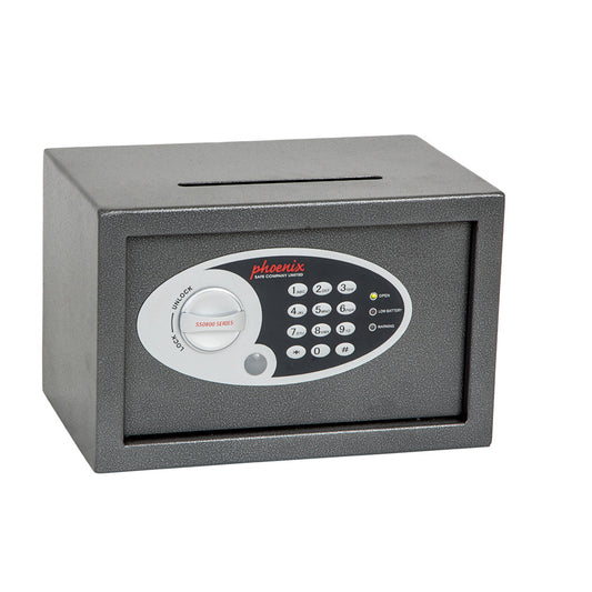 Phoenix Vela Deposit Home & Office SS0801ED Size 1 Security Safe with Electronic Lock - my-beautiful-safes