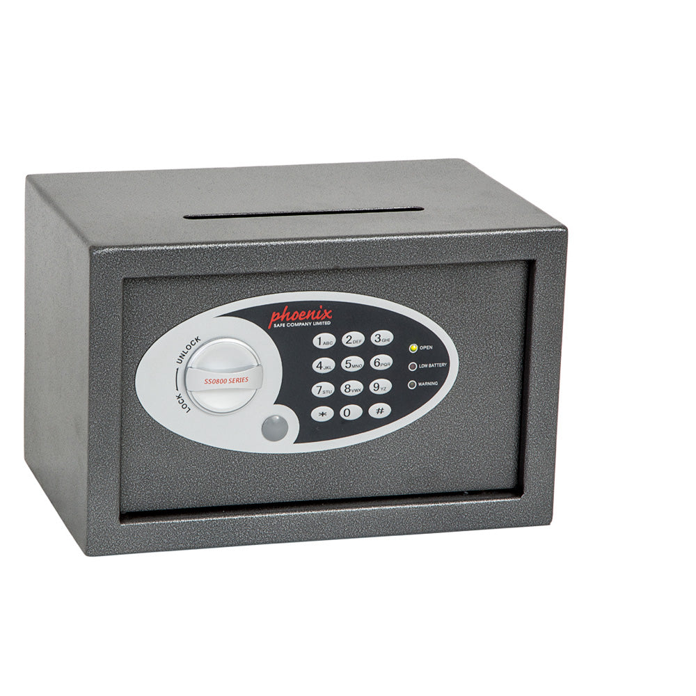 Phoenix Vela Deposit Home & Office SS0801ED Size 1 Security Safe with Electronic Lock - my-beautiful-safes