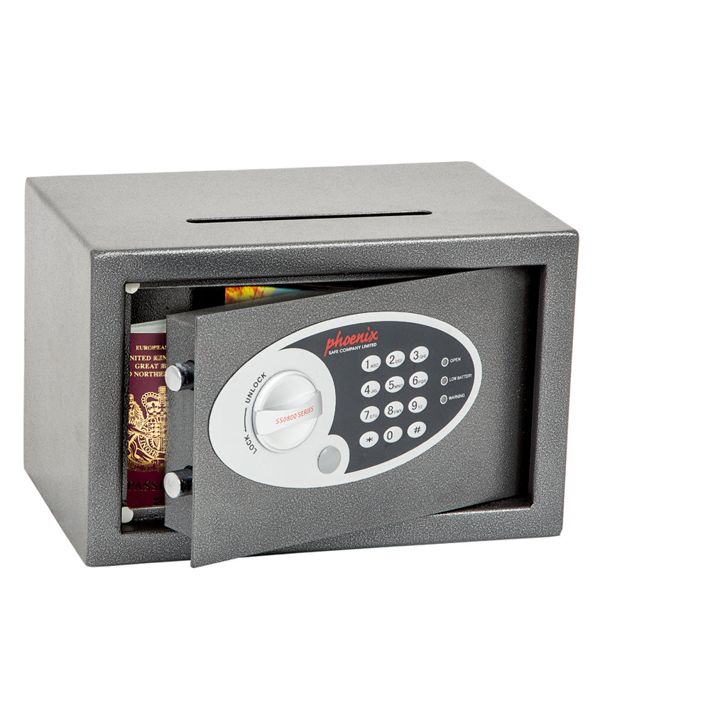 Phoenix Vela Deposit Home & Office SS0801ED Size 1 Security Safe with Electronic Lock - my-beautiful-safes