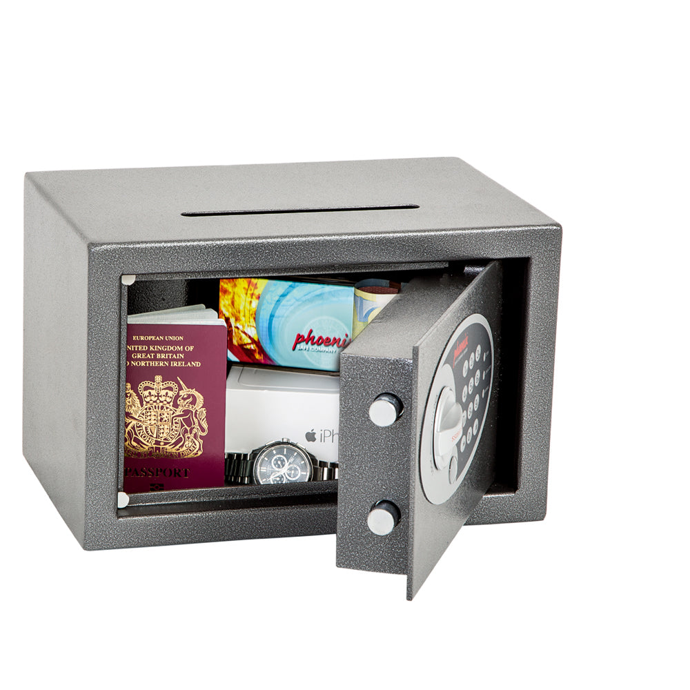 Phoenix Vela Deposit Home & Office SS0801ED Size 1 Security Safe with Electronic Lock - my-beautiful-safes