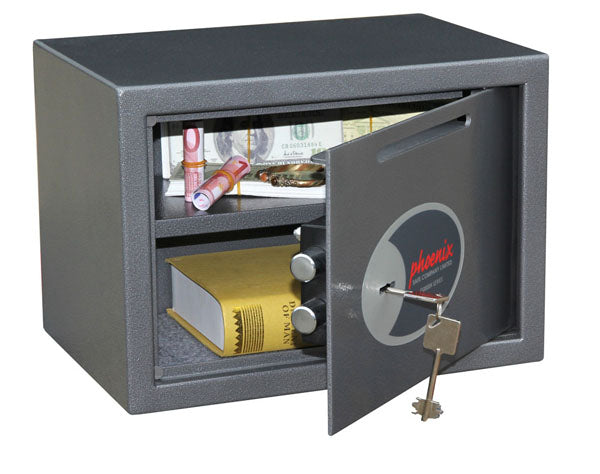 Phoenix Vela Deposit Home & Office SS0802KD Size 2 Security Safe with Key Lock - my-beautiful-safes